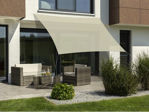 Schneider Schirme Sonnensegel Teneriffa quadratisch aus HDPE in Weiss, B/T: 360 x 360 cm - Bild 1