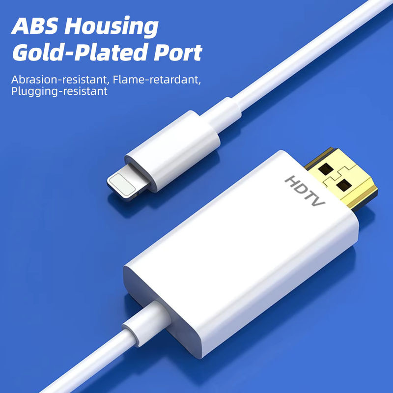 Fonken HD Digital AV-Adapter HDMI auf iOS Kabel für iPhone 14 13 12 11 in Weiß für 1080P HDTV-Verbindung - Bild 3