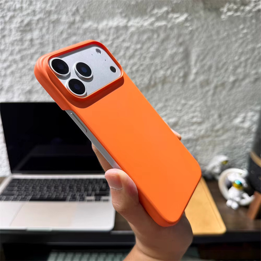 YUEDESHENG Ultradünne Handyhülle aus mattiertem PC für iPhone 17 Air 16 15 Pro 14 Plus 13 12 Pro Max Mini in Schwarz und Orange - Bild 4