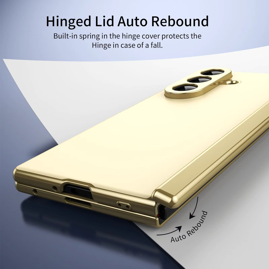 Schutzhülle aus AG-Aluminiumlegierung für Samsung Galaxy Z Fold 8 7 6 5 4 3 mit Scharnierschutz und Glasbildschirmschutz in Schwarz und Gold - Bild 3