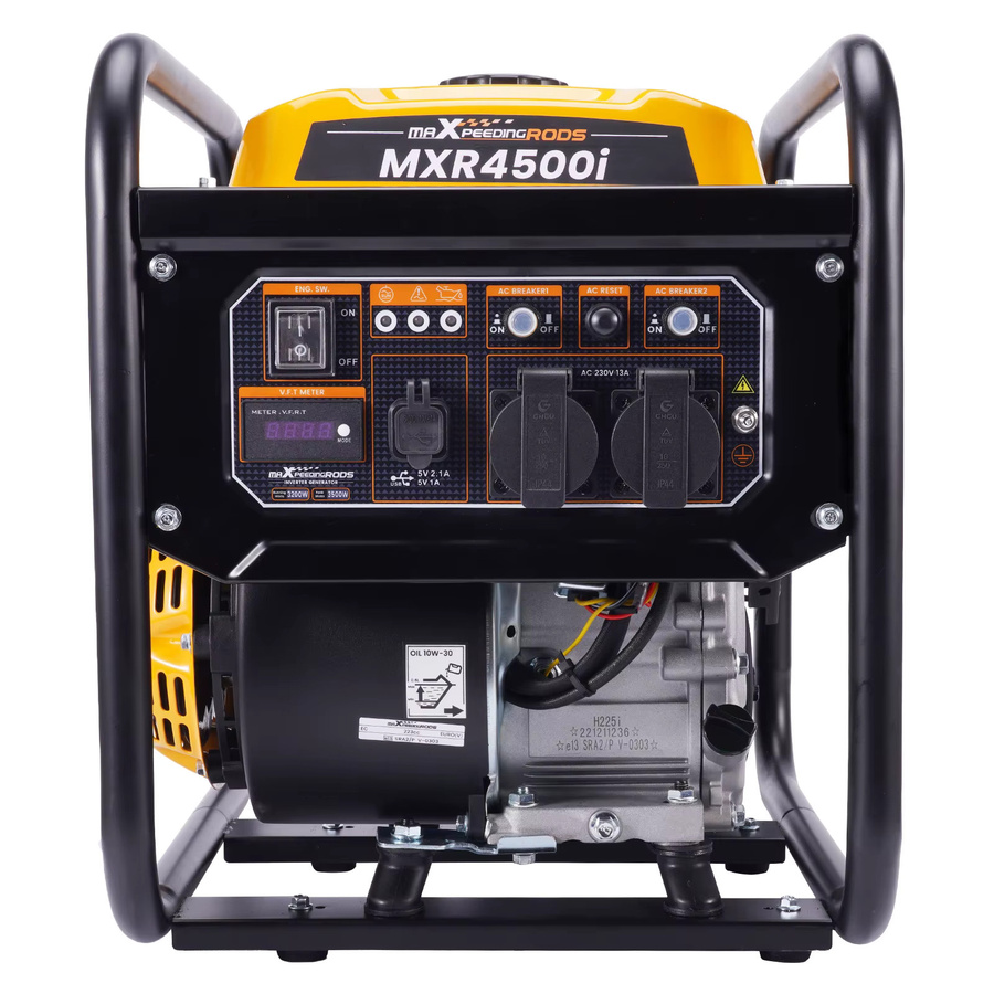 MXR Wechselrichter Benzin Generator mit Digitalmessgerät, 3500 W, tragbarer Notstromgenerator für Wohnmobile, Gelb - Bild 4