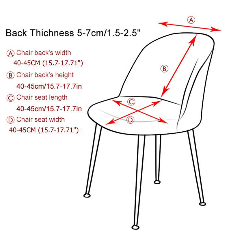 Yiran Furniture Elastische Samt-Stuhlhusse in einfarbigem Design für Esszimmerstühle - Bild 2