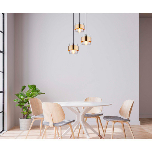 Globo Lighting Pendelleuchte Milley 3-flammig Schwarz Matt, B/T/H: 45 x 45 x 120 cm - Bild 2