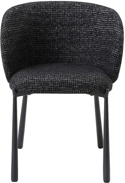 Vente-unique Stuhl Sijola in Schwarz mit Tweed-Stoff und Metallgestell, Höhe: 59 cm - Bild 1