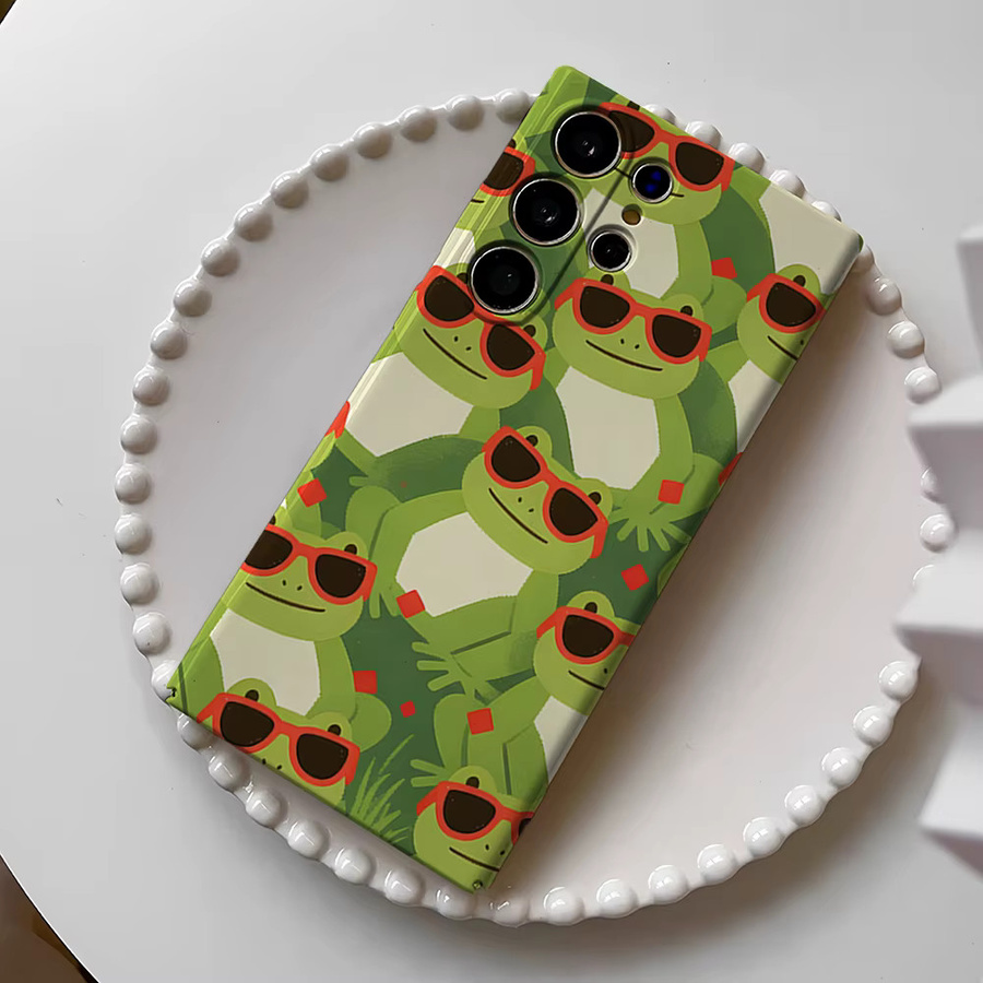 Stoßfeste Doppelschicht Handyhülle mit Frosch-Motiv und Sonnenbrille für Samsung Galaxy S26 S25 S24 S23 Ultra Plus, Mehrfarbig - Bild 3
