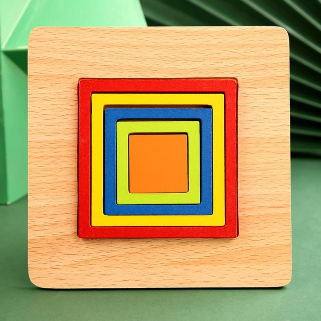 Bunte 3D Holz Geometrische Formen, Kognition Puzzles, ab 3 Jahre - Bild 1