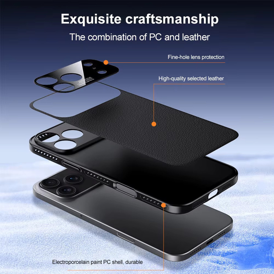 AKABEILA Lederhülle mit Magnetverschluss für iPhone 17 Pro Max 16 15 14 Pro Max in Schwarz - Bild 4