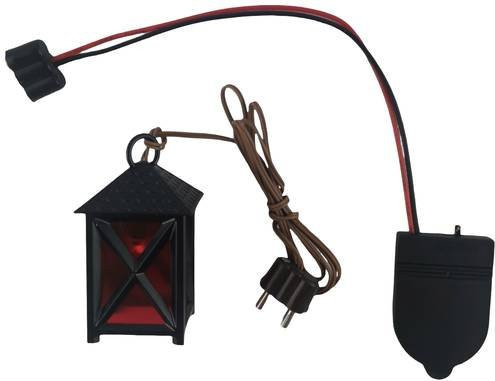 Kahlert Licht Krippenlaterne mit LED und Batteriebetrieb in Rot und Schwarz - Bild 1