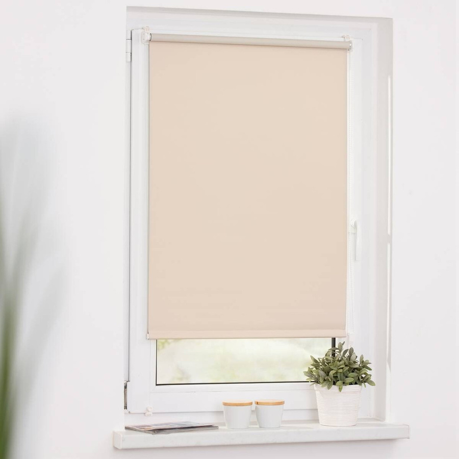 LICHTBLICK Verdunkelungsrollo Klemmfix in Beige, UV-beständig und feuchtigkeitsbeständig, Breite: 45 cm, Höhe: 150 cm - Bild 1