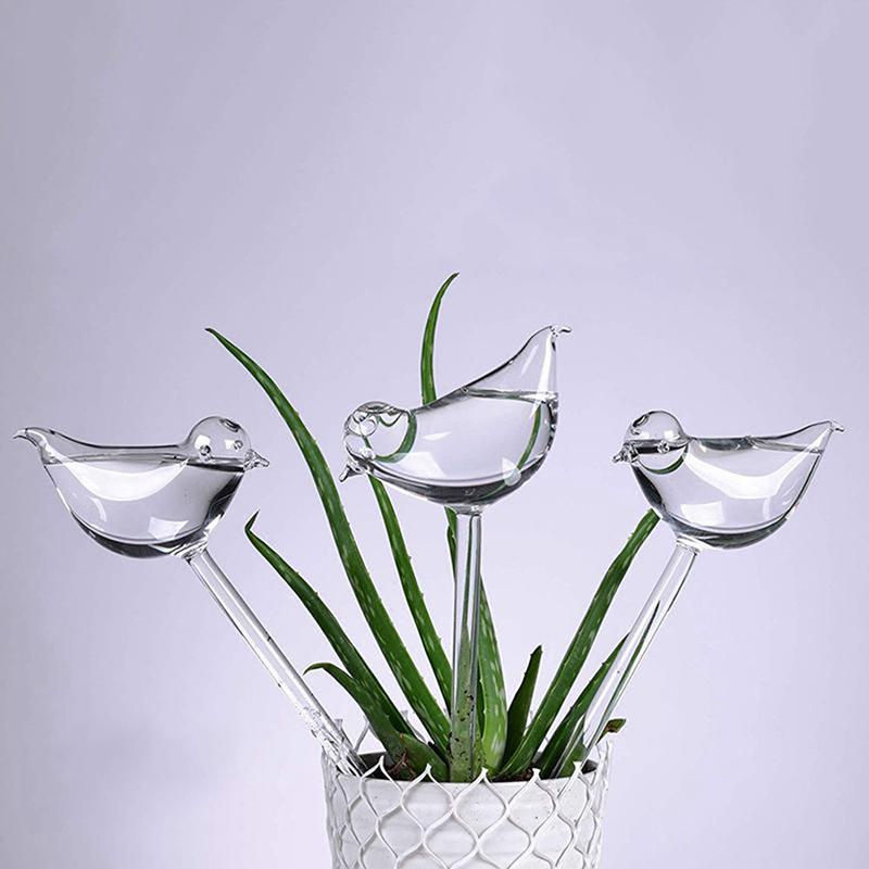 MarkMew Selbstbewässernde Pflanzenbewässerungskugeln aus Glas in transparenter Vogelform für Topfpflanzen und Zimmerpflanzen - Bild 5