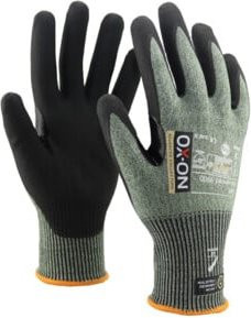 OX-ON Schnittschutzhandschuh Cut Advanced 9900 in Größe 10 mit Nitrilbeschichtung, Farben: Grün, Schwarz, Grau - Bild 1