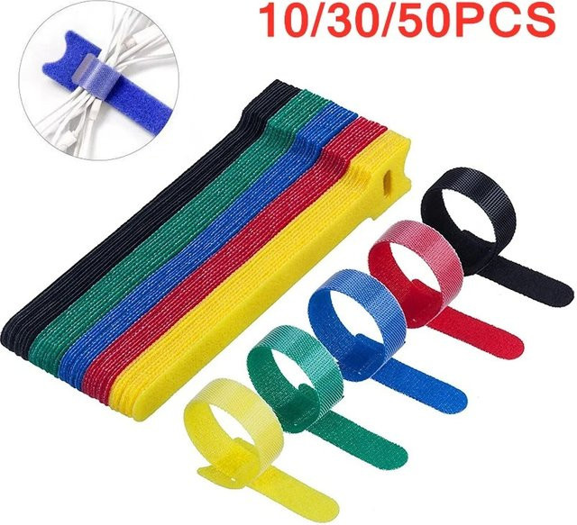 Wiederverwendbare Kabelbinder aus Nylon in Multicolor, Set mit 10, 30 oder 50 Stück - Bild 1