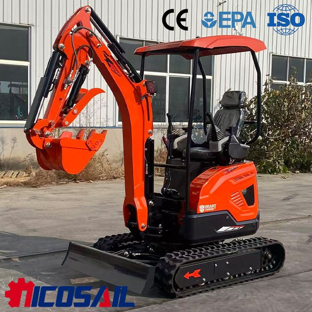 Nicosail 18MAX Mini-Bagger 1,8 Tonnen CE-zertifiziert, energiesparender kleiner Bagger in Orange für Landwirtschaft, Garten und Bauprojekte - Bild 1