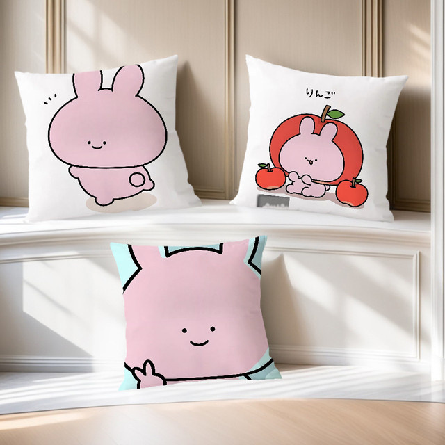 Weicher Kissenbezug mit Cartoon-Design von Asamimichaans in Multicolor für Wohnzimmer und Home Office - Bild 1