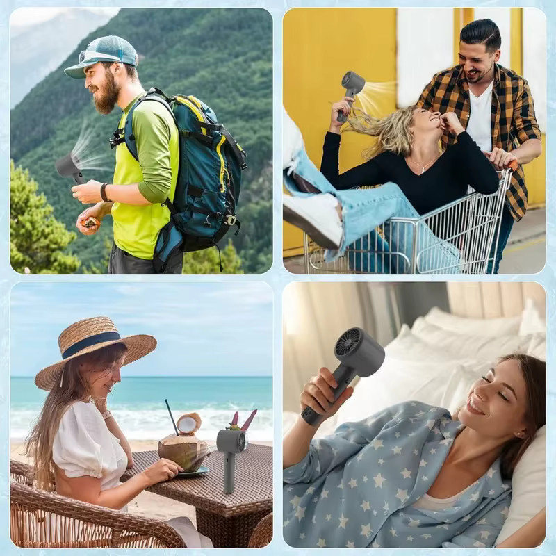 OUSSIRRO Mini-Ventilator mit 400-mAh-Akku und USB-Ladefunktion für Reisen und Outdoor-Aktivitäten - Bild 4