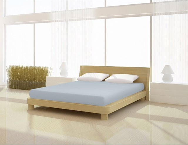 Mr. Sandman Spannbetttuch Fein Jersey de luxe, Blau, B: 120 cm, L: 200 cm - Bild 1