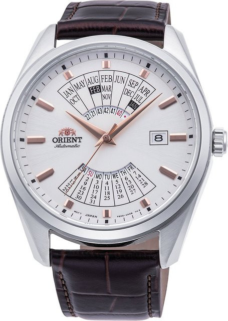 Orient Armbanduhr Automatik, Edelstahl, Leder, Silber, Herren, 44 mm - Bild 1