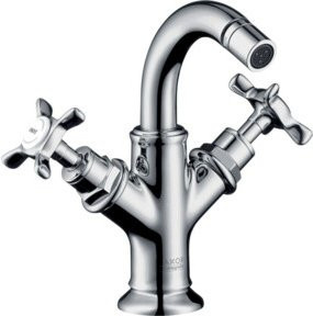 Hansgrohe Axor Montreux Bidet-Armatur mit zwei Griffen und Pop-up-Abfluss in Chrom - Bild 1