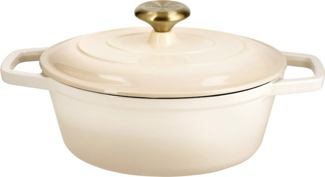 SILVERCREST Premium Gusseisenbräter emailliert, Durchmesser: 24 cm, Beige - Bild 1