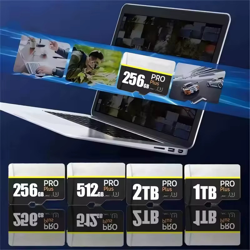 BMAD High-Speed SD-Karte V30 A2 mit Micro TF SD-Adapter für Smartphone, Tablet und PC, Schwarz - Bild 1