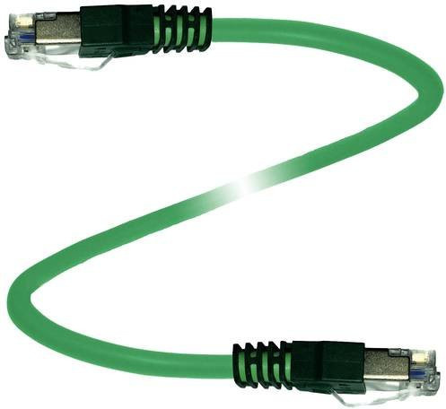 Pepperl+Fuchs 70109015 Sensor-Aktor-Steckverbinder konfektioniert, Cat6a Ethernet/LAN, 8 Polzahl, grün, Länge: 1 m - Bild 1