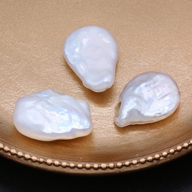 Perlen, Süßwasserperlen, beige, 10×20mm, Damen - Bild 1