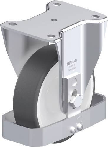 Blickle Stahlblech-Bockrolle BH-POTH 150R-FS in Grau und Weiß mit 150 mm Rad-Durchmesser und 500 kg Tragfähigkeit - Bild 1