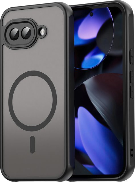 Kumonkey Matte Schutzhülle für Google Pixel 9a, MagSafe kompatibel, Transparent und Blau - Bild 1