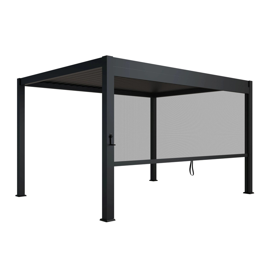 Juskys Lamellendach Tahiti Terrassenüberdachung aus Stahl mit Seitenwand in Anthrazit B: 4 m, T: 3 m - Bild 3