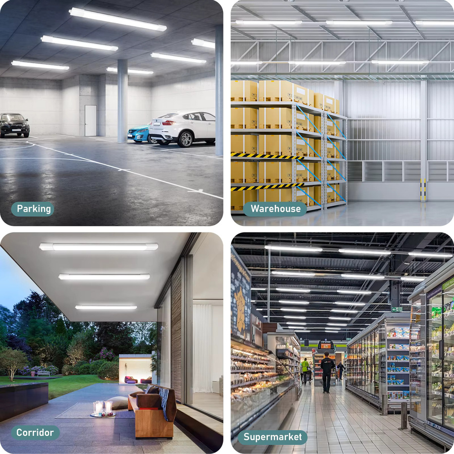 LEOEU LED-Deckenleuchte in Weiß, wasserdichte Röhrenleuchte IP65 für Badezimmer, 36 W, 3960 lm, 4000 K Neutralweiß, Länge: 120 cm, verbindbar - Bild 2