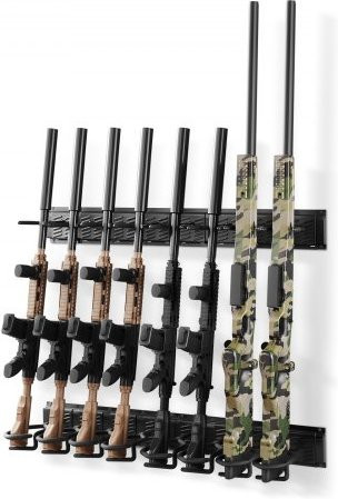 VEVOR Wandmontiertes Gun Rack aus Stahl in Schwarz mit 8 Schlitzen für Gewehre und Schrotflinten - Bild 1