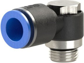 Riegler L-Steckverschraubung Blaue Serie drehbar G1/8 blau Kunststoff max. 15 Ø 10mm - Bild 1