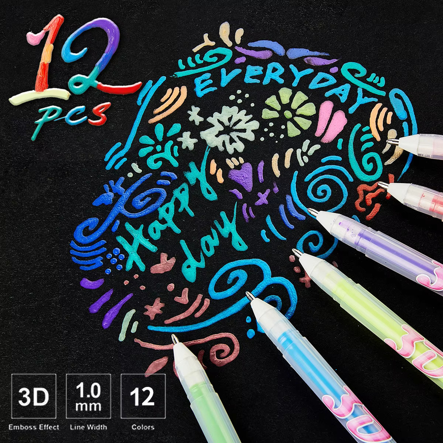 SHANDS 3D Jelly Stifte mit 1,0 mm Stiftspitze und farbiger Tinte, Multicolor, ideal zum Zeichnen, Schreiben und Journaling für Schule und Büro - Bild 2