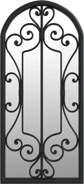vidaXL Gartenspiegel in Schwarz aus Eisen mit Glas im antiken Aussehen, Breite: 100 cm, Höhe: 45 cm - Bild 1
