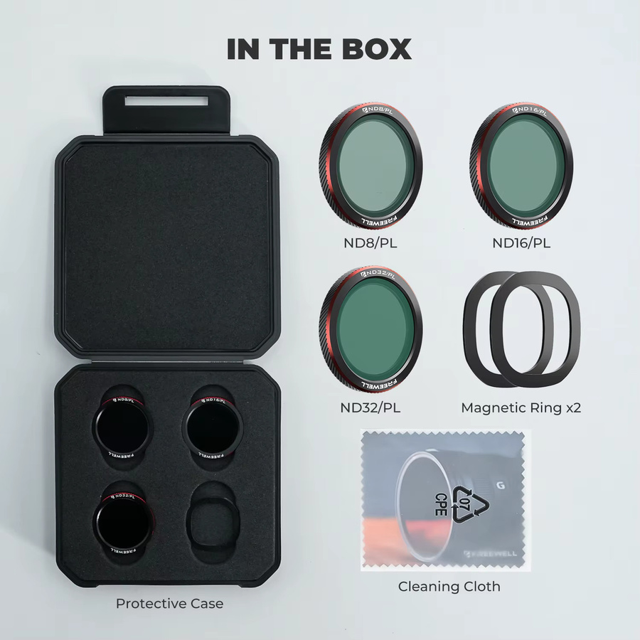Freewell 3er-Pack Magnetfilter Set für DJI Neo 2 Kamera: ND, UV, CPL, ND/PL und Glow Mist 1/4 in Schwarz - Bild 4