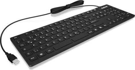 KeySonic KSK-8030 Membran-Tastatur in Schwarz mit USB-Anschluss und AZERTY-Französisch-Layout für PC und Server - Bild 1