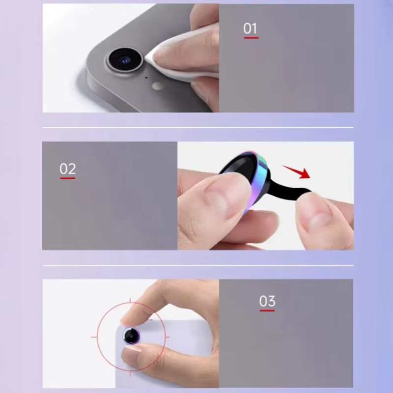 Metall-Kameraring mit Objektivglasschutz für Apple iPad Pro, Air und Mini in Schwarz und Multicolour - Bild 5