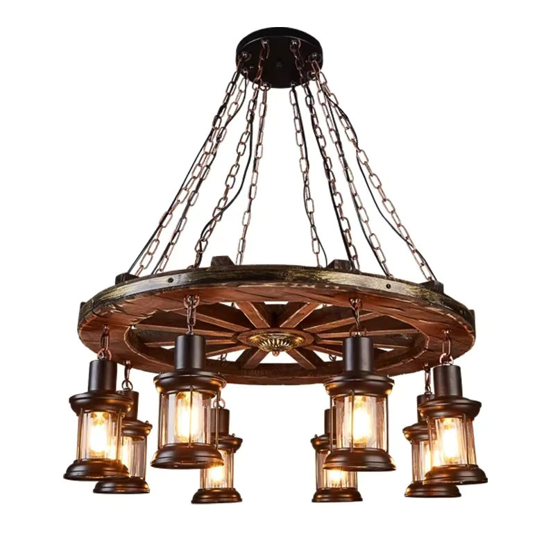 VIGOUS LED Rad Pendelleuchte aus Eisen im industriellen Design in Metallic, warmweißes Edison-Stil Licht für Bar und Cafe - Bild 2