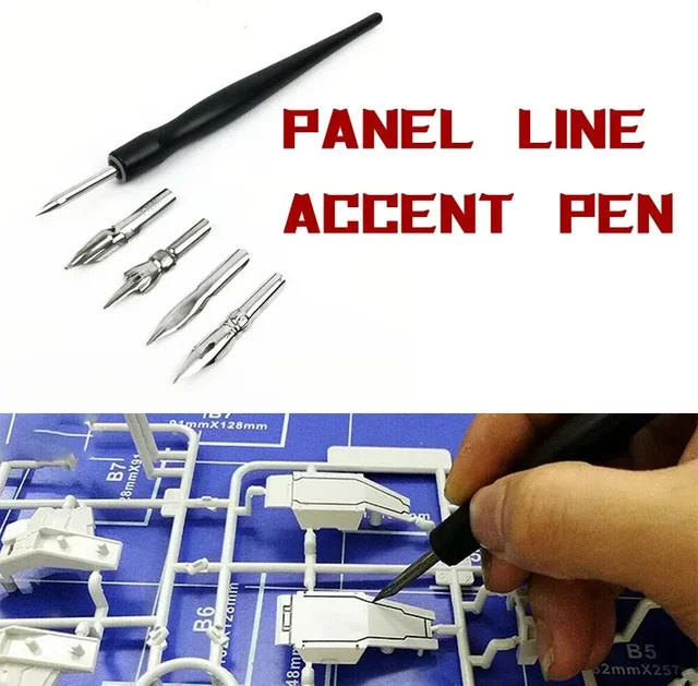 MDWD Panel Line Accent Pen, Modellbau-Werkzeug, Schwarz, Metall - Bild 1