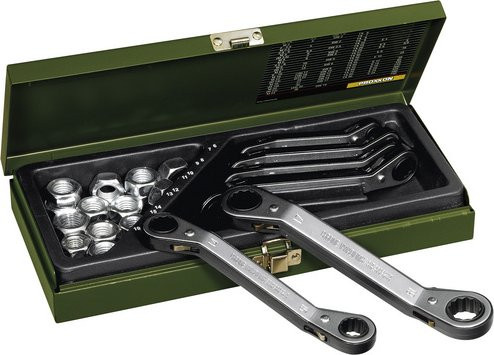 Proxxon Ratschen-Set Industrial 6-teilig aus Chrom-Vanadium in Grün und Silber - Bild 1