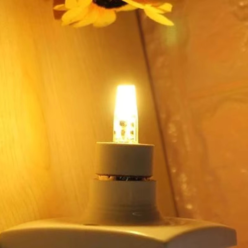 YORYZENG 2er Set Mini LED Glühbirnen GY6.35 aus Silikon-Kristall, 5W, 12V AC/DC, Warmweiß, Ersatz für 50W Halogenlampen für Kronleuchter, Transparent - Bild 2