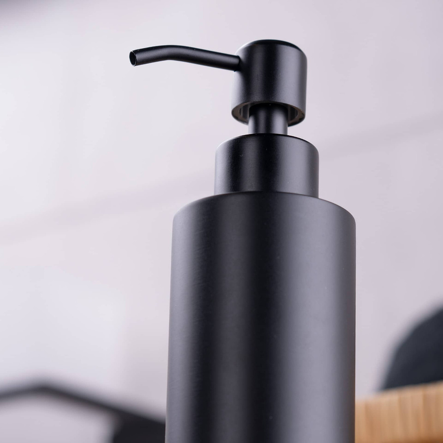Fackelmann Seifenspender aus Edelstahl in Schwarz Matt mit 350 ml Fassungsvermögen - Bild 2