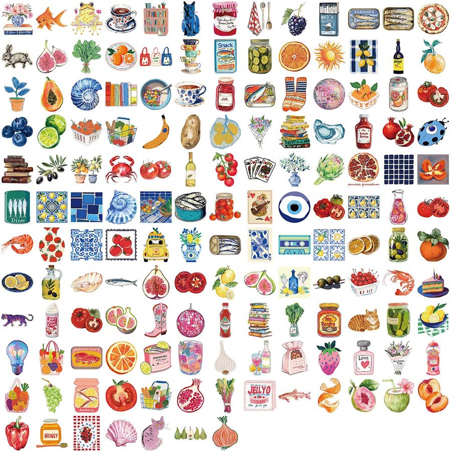 Charile Cartoon Retro Mittelmeer Tomaten Aufkleber Multicolor Ästhetische Graffiti Sticker für Notebook und Kühlschrank - Bild 2