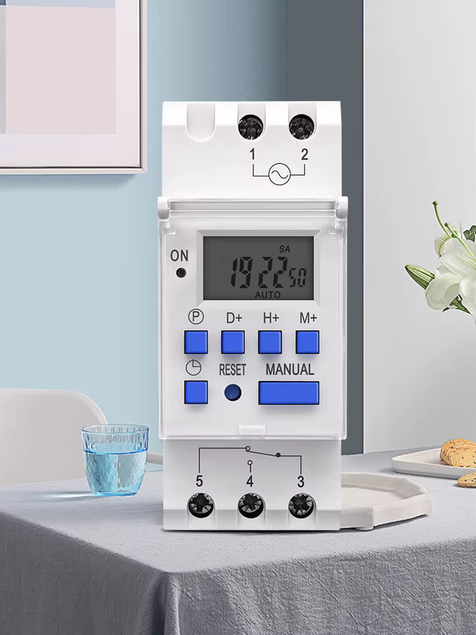 TOMZN Digitaler Wochenzeitschalter für die DIN-Schiene, Einphasen-Relais-Timer mit 1NO 1NC, Weiß - Bild 2