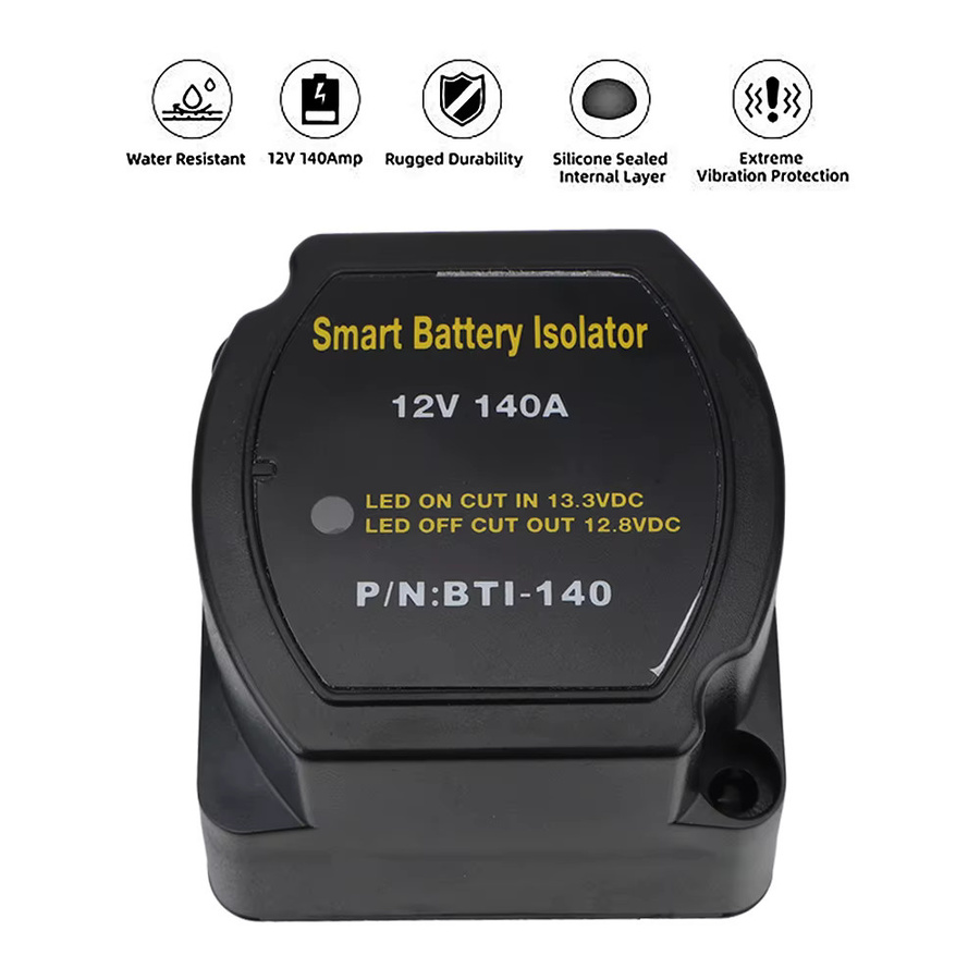 Auto Smart Battery Isolator Relais VSR für Wohnmobil-Autozubehör, Spannungsempfindliche Geteilte Ladung, Schwarz - Bild 6