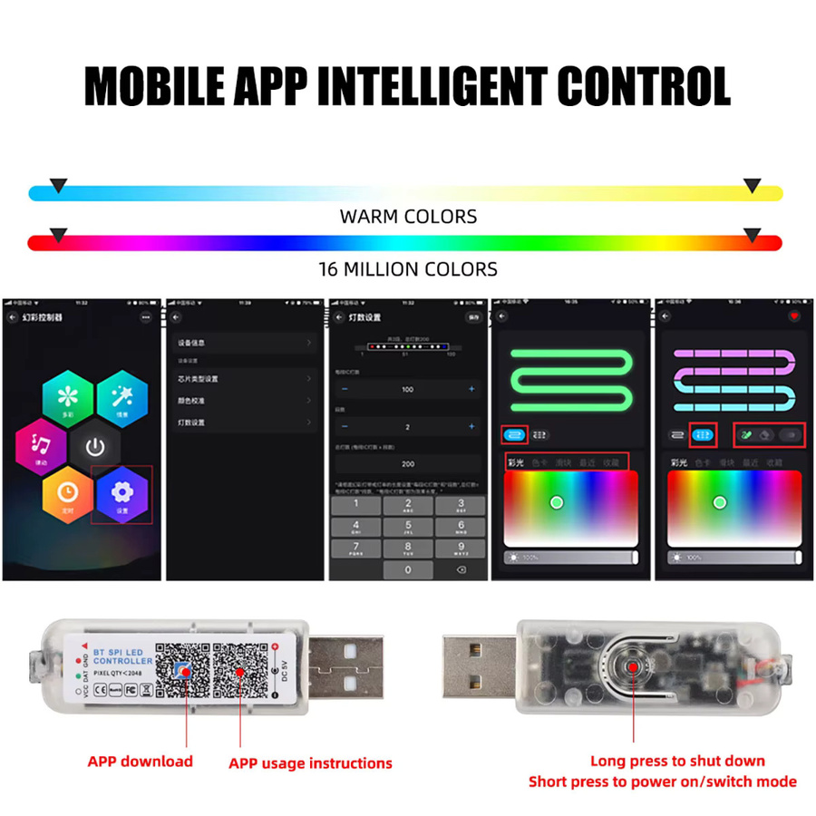 LYMOYO RGB Symphony LED Auto Umgebungsbeleuchtung mit App- und Fernbedienung Steuerung in Multicolour - Bild 4