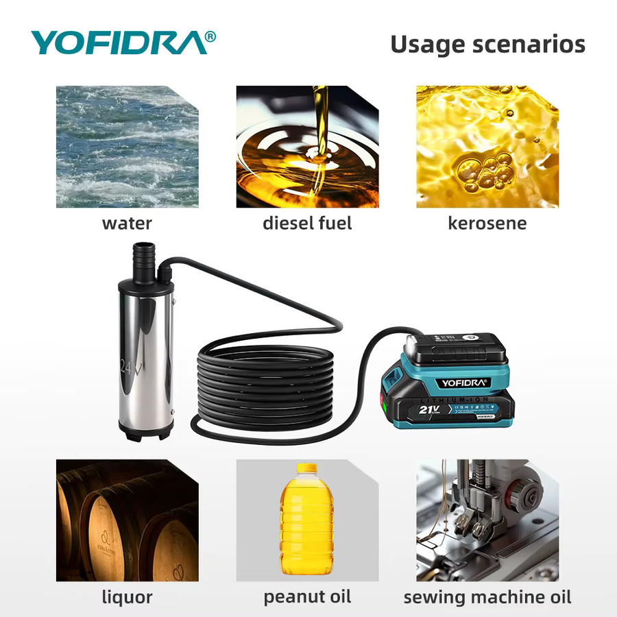 YOFIDRA Elektrische kabellose Tauchpumpe für Makita Akku in Silber, 50-80 l/min - Bild 4