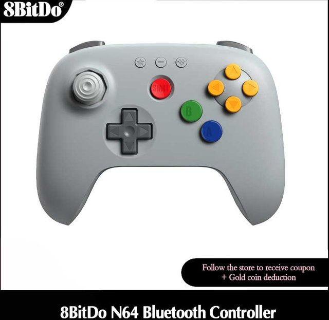 8BitDo N64 Bluetooth-Controller in Grau für Analogue 3D, Nintendo Switch, Windows und Android - Bild 1