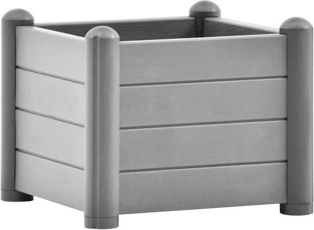 vidaXL Garten-Hochbeet aus Kunststoff in Grau, B/T/H: 43 x 43 x 35 cm - Bild 1