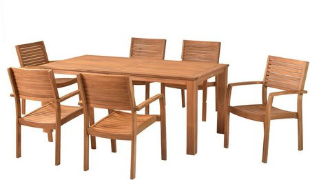 MERXX Gartenmöbel-Diningset Batavia aus Akazienholz, 7-teilig, braun - Bild 1